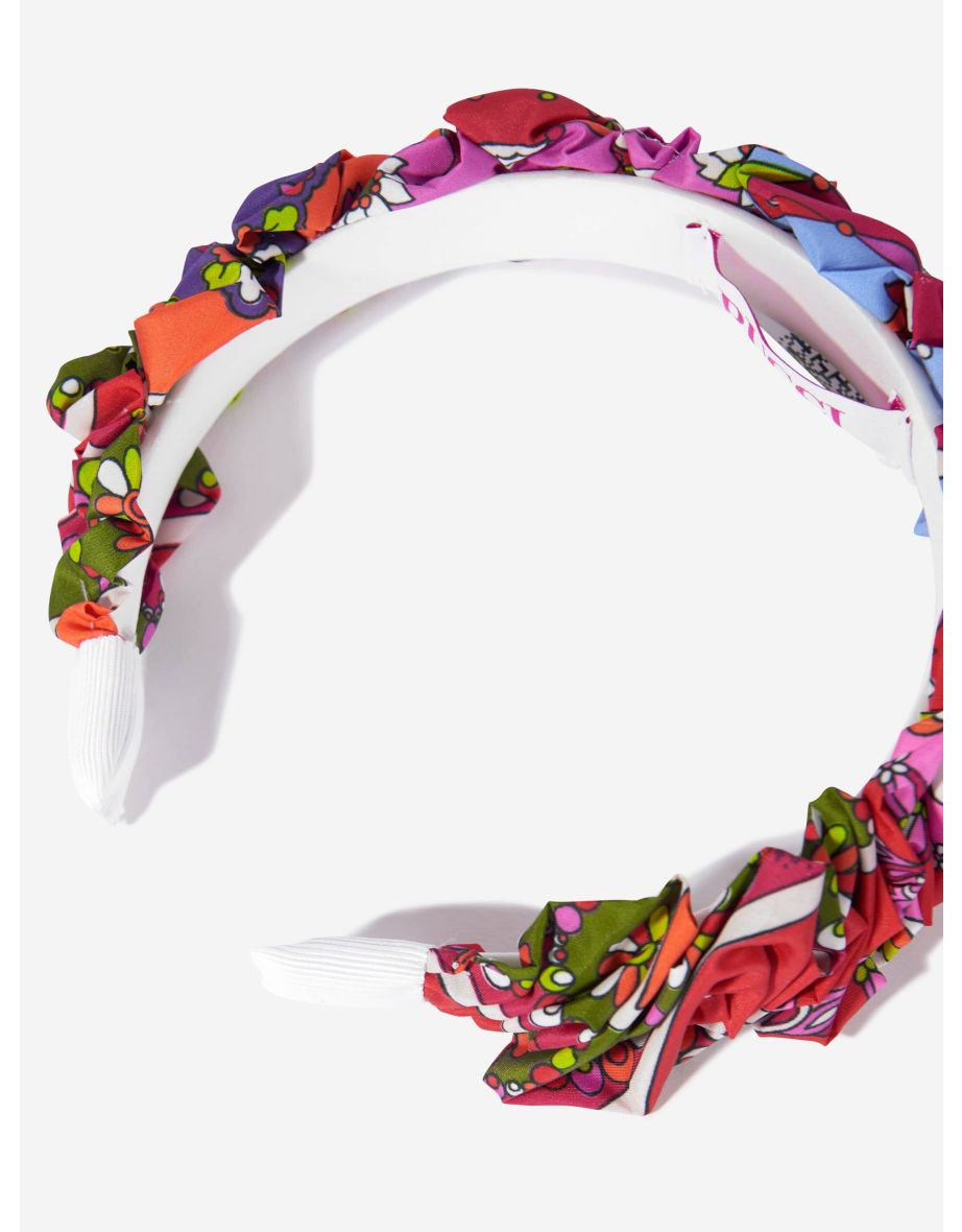 Girls Ruched Festa Print Headband in Multicolour - 3