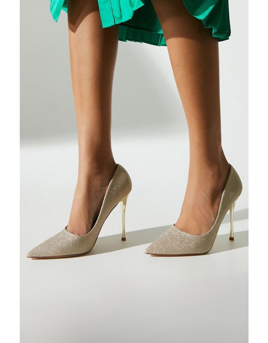 Tillie Fine Glitter High Metal Heel Court Shoes