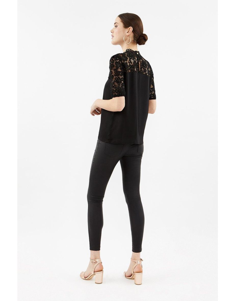 Sleeved Lace Shell Top - 2