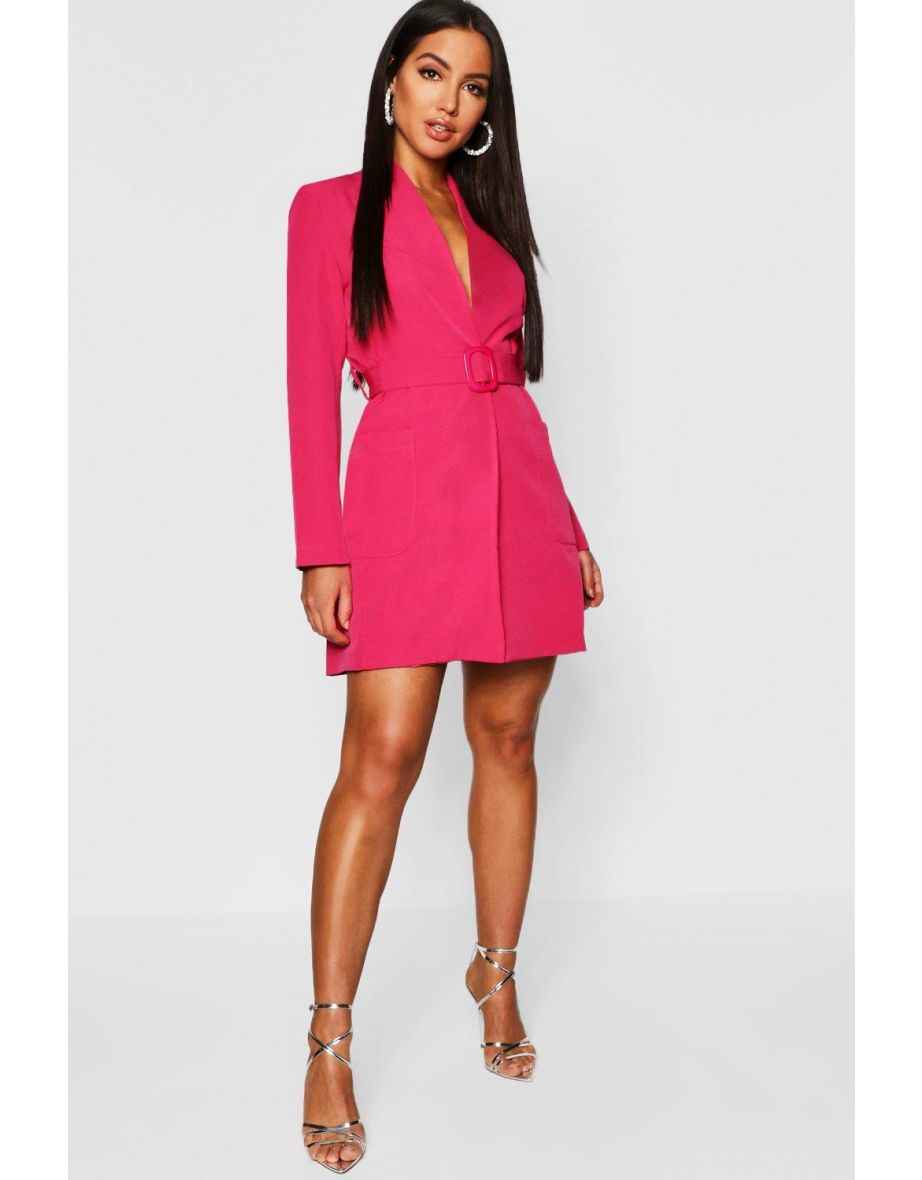 Belted pocket hot sale detail blazer dress