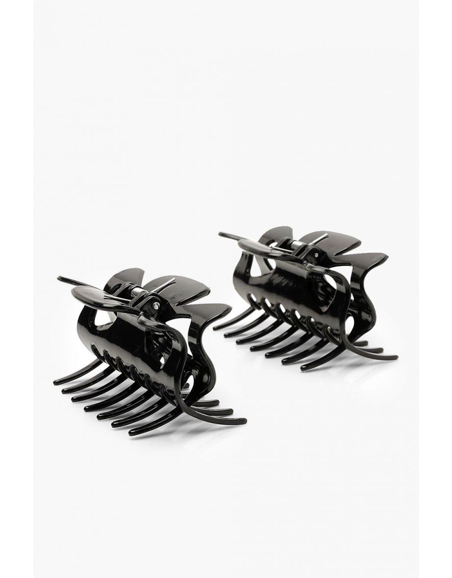 2 Pack Black Hair Clips - black - 1