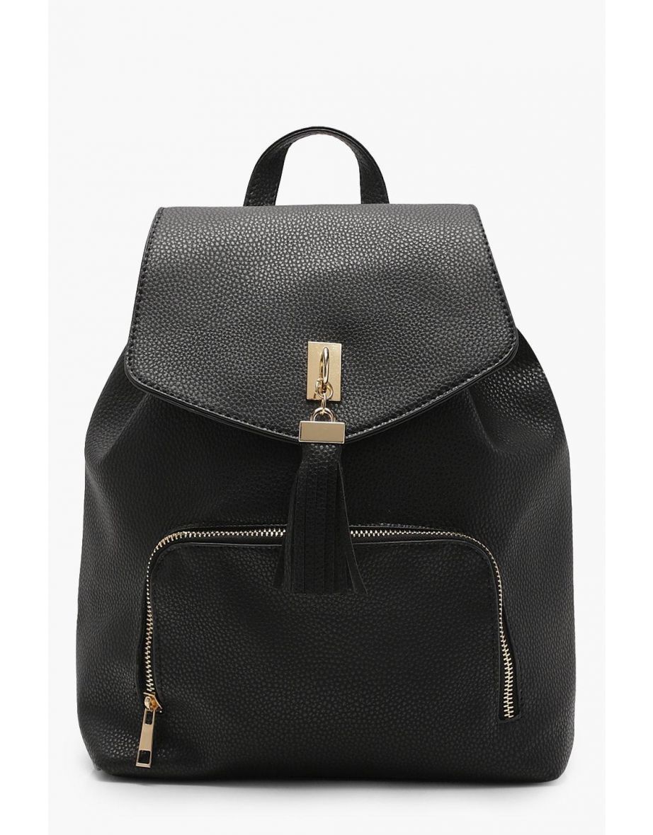 Fringe Tassel Rucksack - black