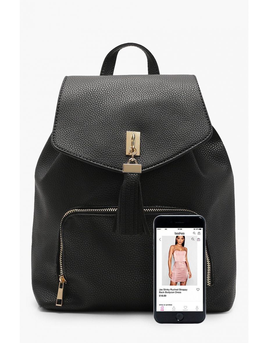 Fringe Tassel Rucksack - black - 3