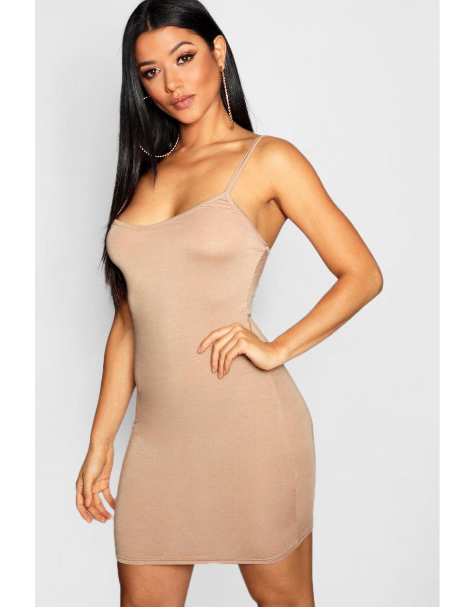 basic strappy cami bodycon dress