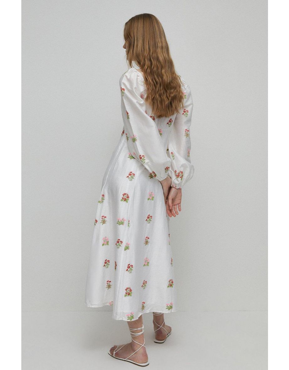 Petite Embroidery  Midi Dress - 2