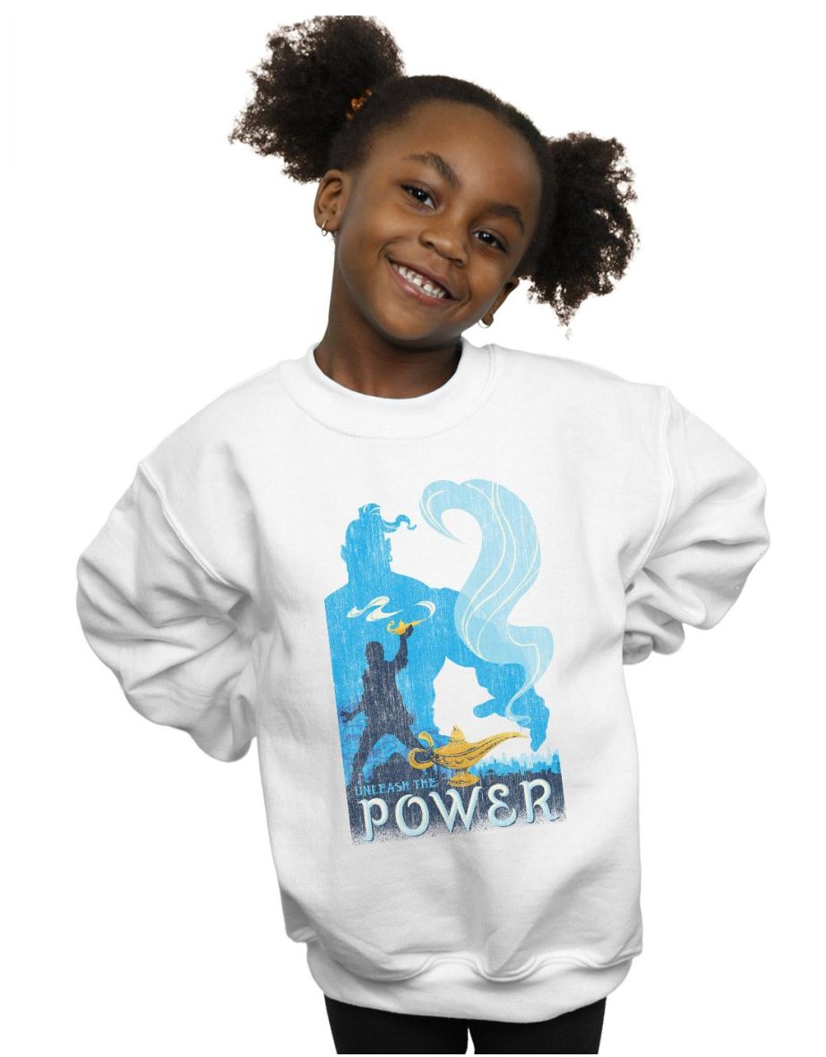 Shop Disney Girls Aladdin Movie Unleash The Power Sweatshirt White Online in Bahrain VogaCloset