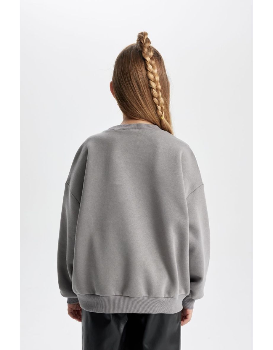 Girl Child Star Wars-mandalorian Crew Neck Soft Furry Thick Sweatshirt - 5
