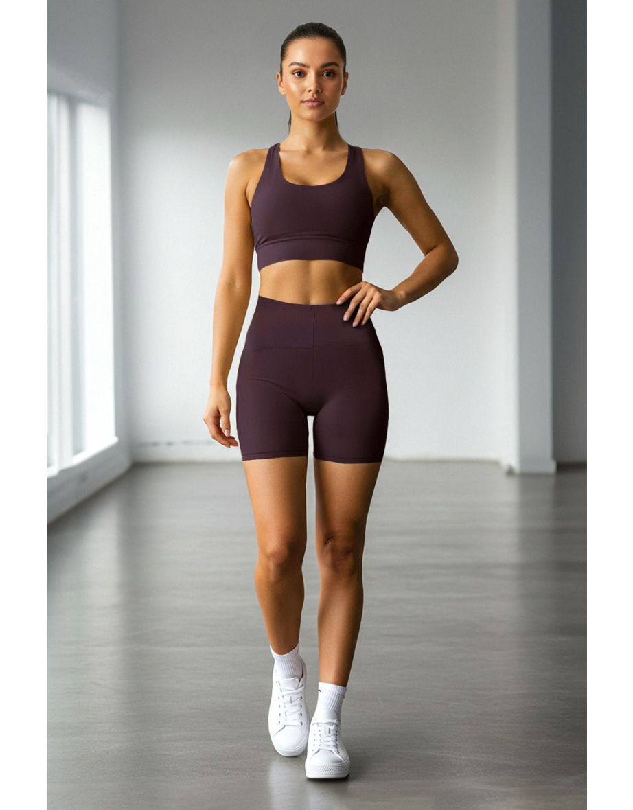 Sports Leggings - Purple - High Waist