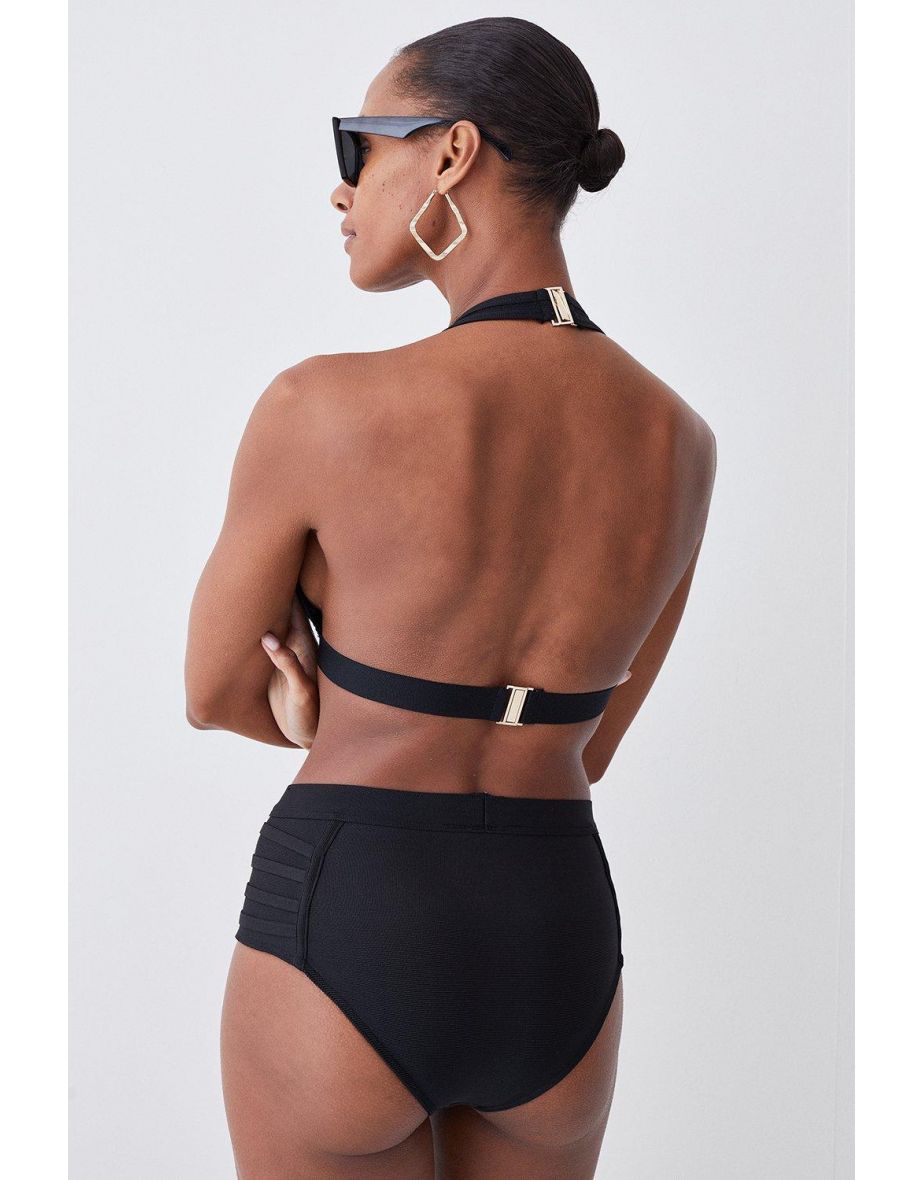 Bandage Sheer Stripe Bikini Bottoms - 2