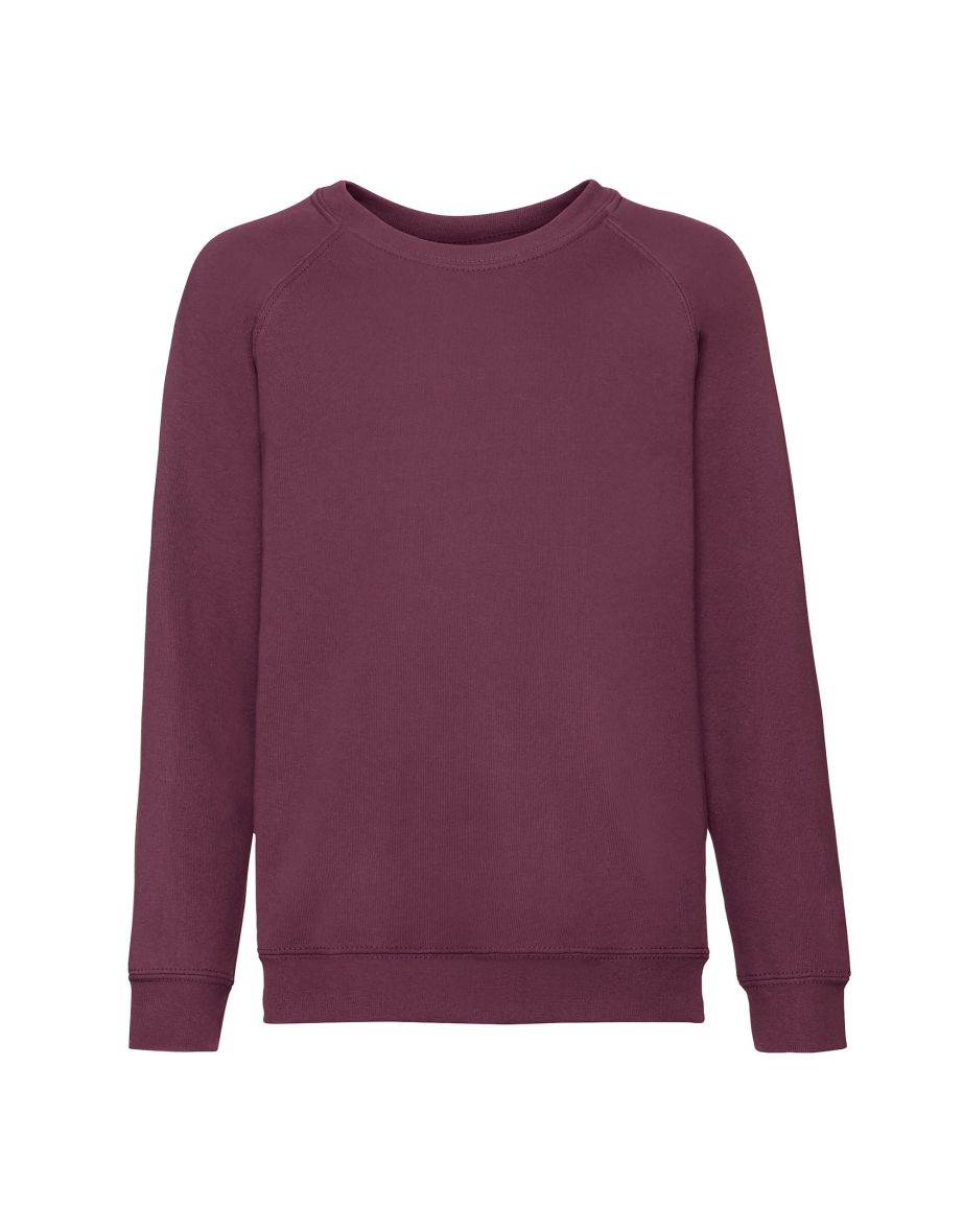 Fruit of the Loom Childrens/Kids Classic Raglan Sweatshirt - Burgundy