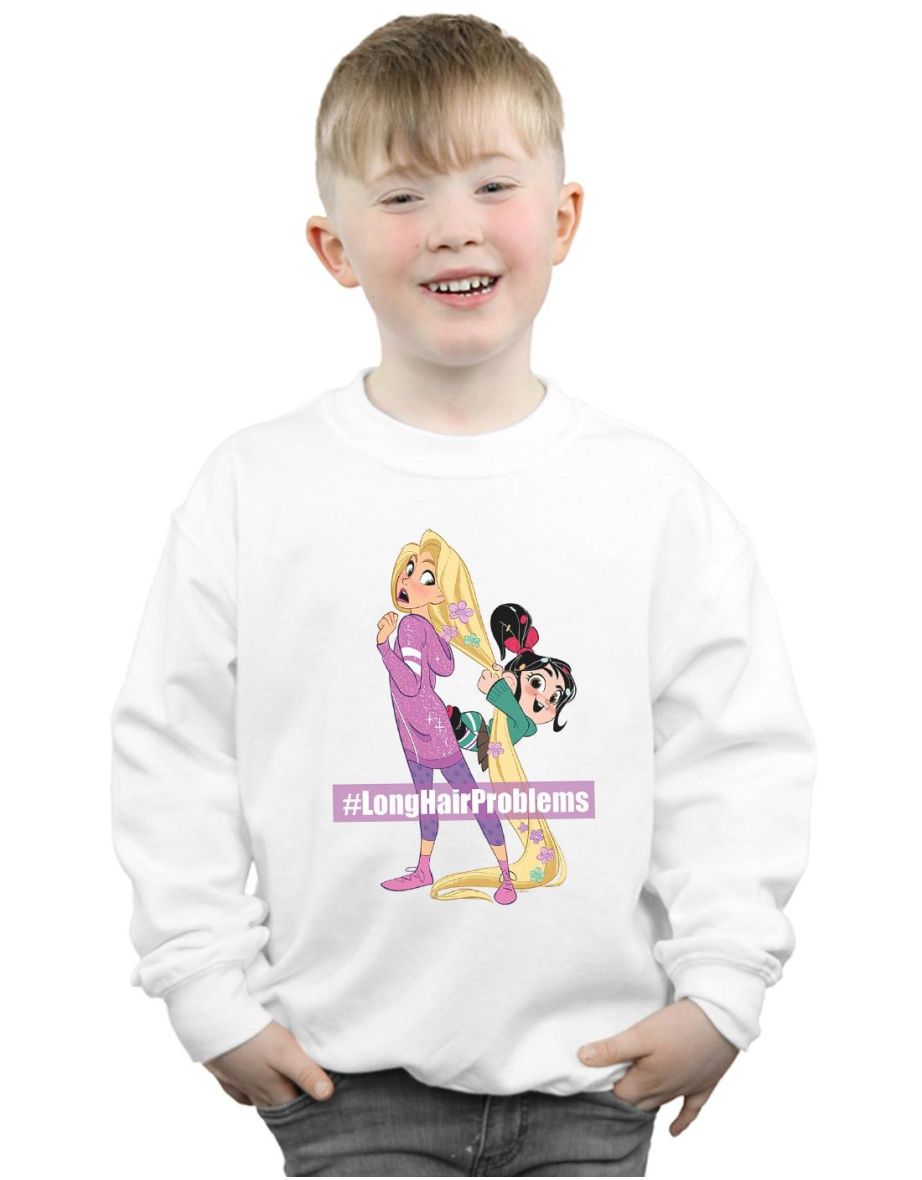 Disney Boys Wreck It Ralph Rapunzel And Vanellope Sweatshirt - White