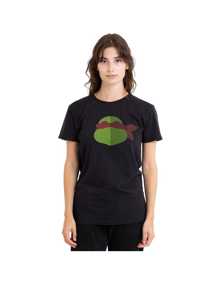 Teenage Mutant Ninja Turtles Unisex Adult Raphael Face T-Shirt - Black
