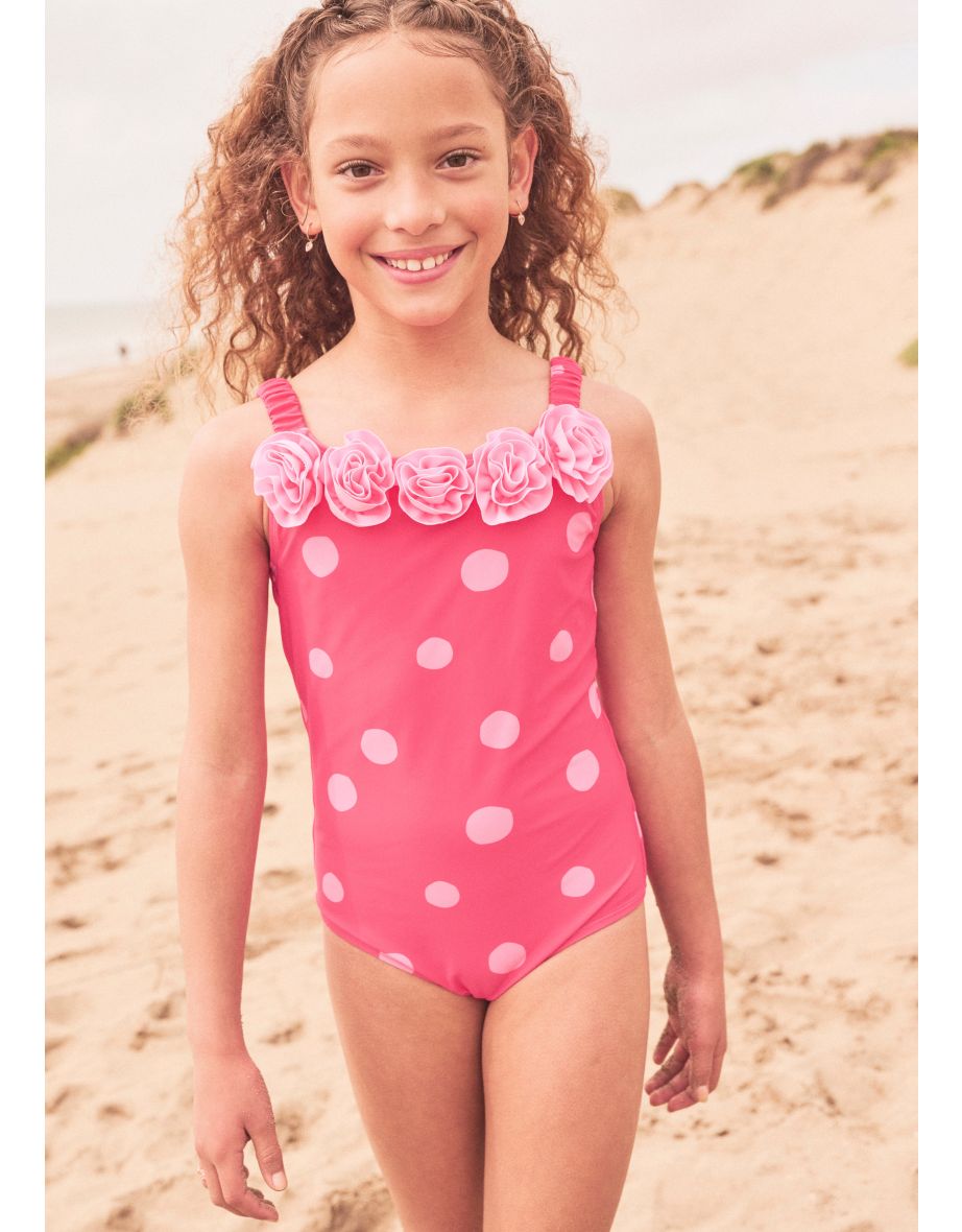 Amara Spot Print Ruffle Swimsuit