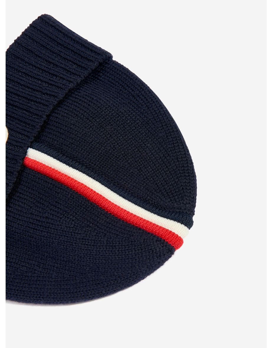 Moncler Enfant Baby Boys Wool Beanie Hat in Navy - 4