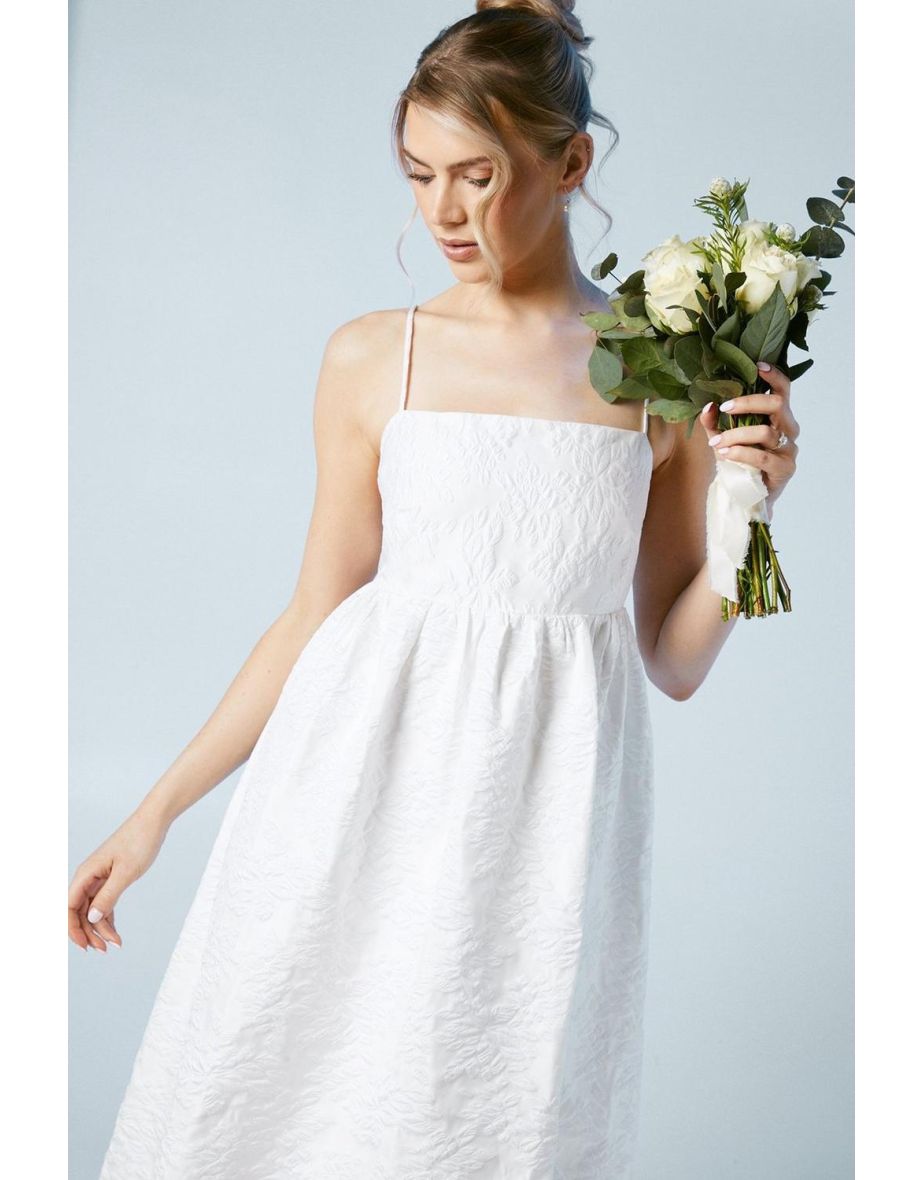 Cami Strap Babydoll Jacquard Wedding Dress - 3