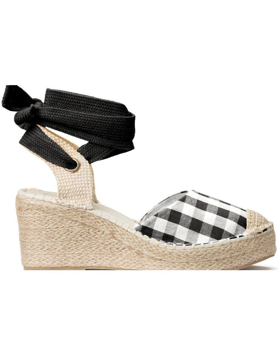 Wide Fit Espadrilles in Gingham Print