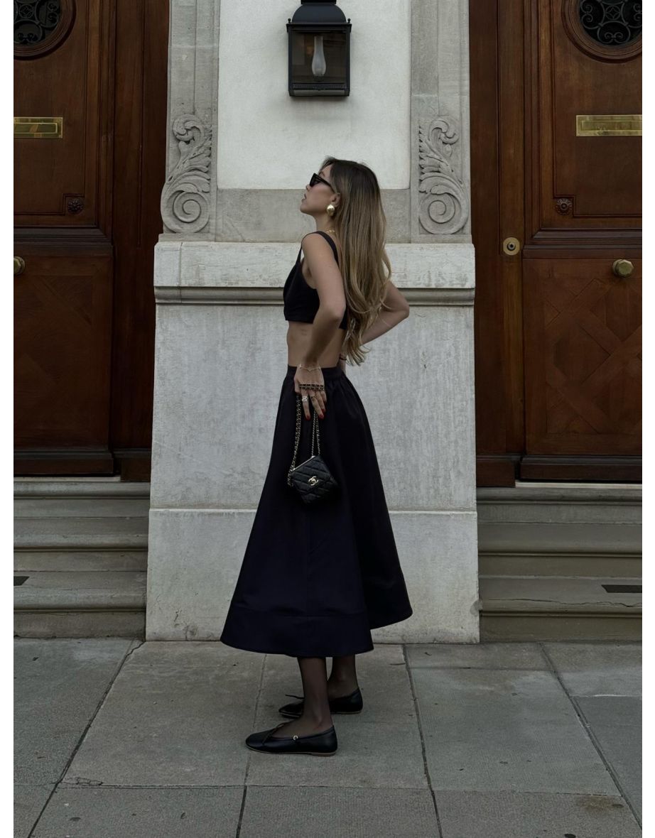 Black Audrey Co-ord Skater Midi-Skirt - 2