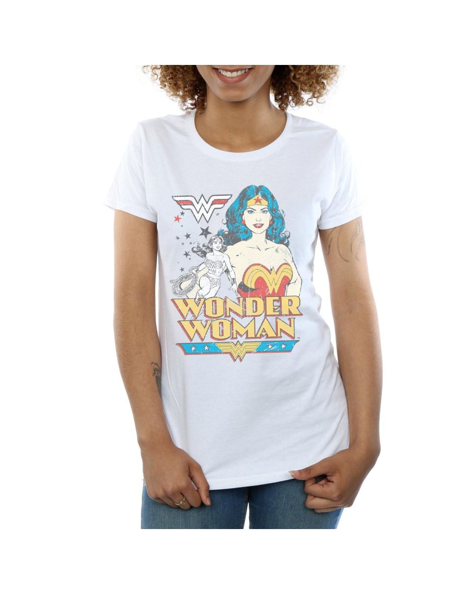 DC Comics Womens/Ladies Wonder Woman Posing Cotton T-Shirt - White - 3