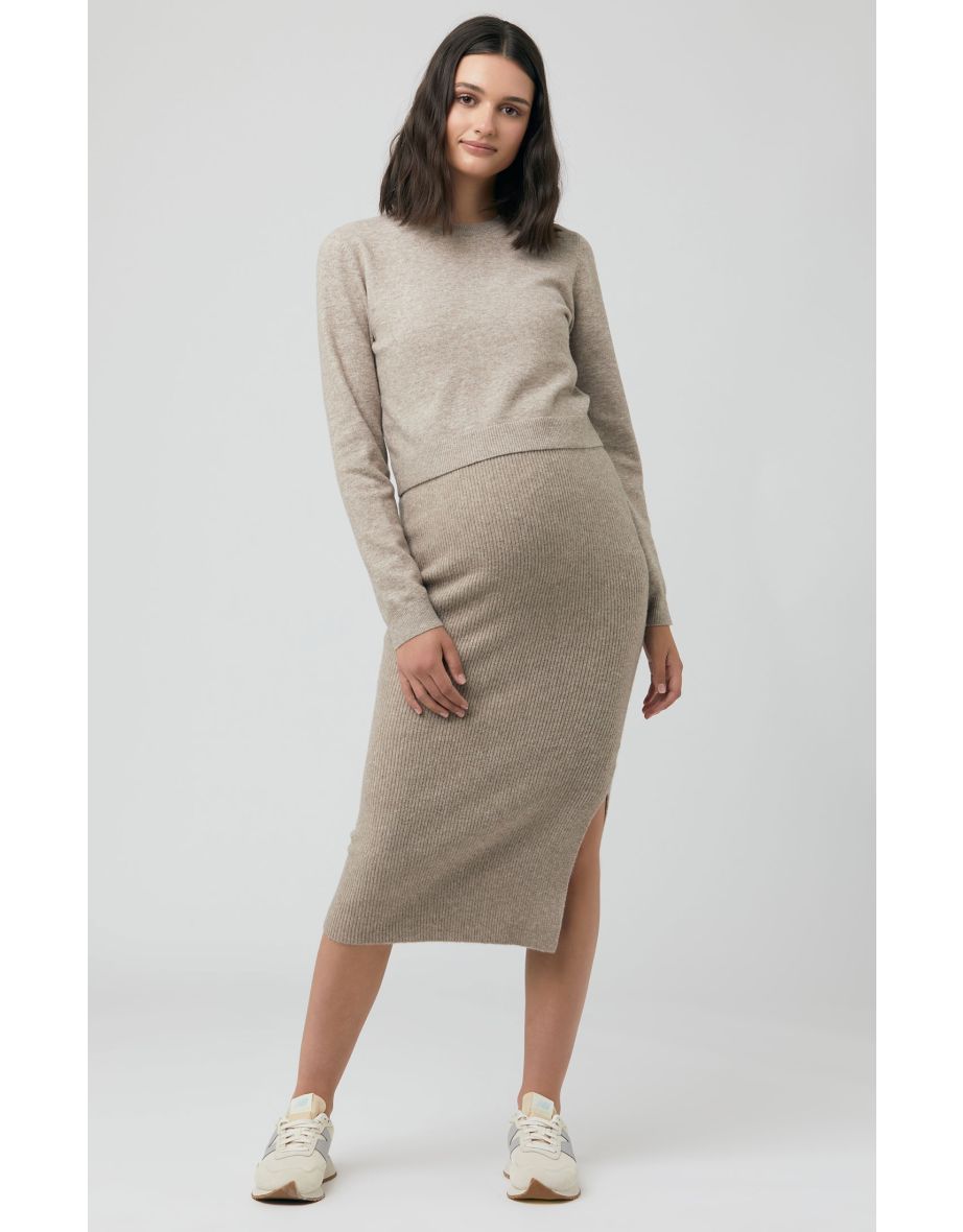 Dani Knit Maternity Skirt (Latte)