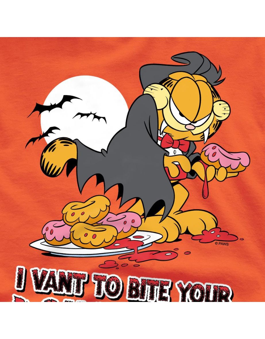 Garfield Mens I Vant Doughnuts T-Shirt - Orange - 3