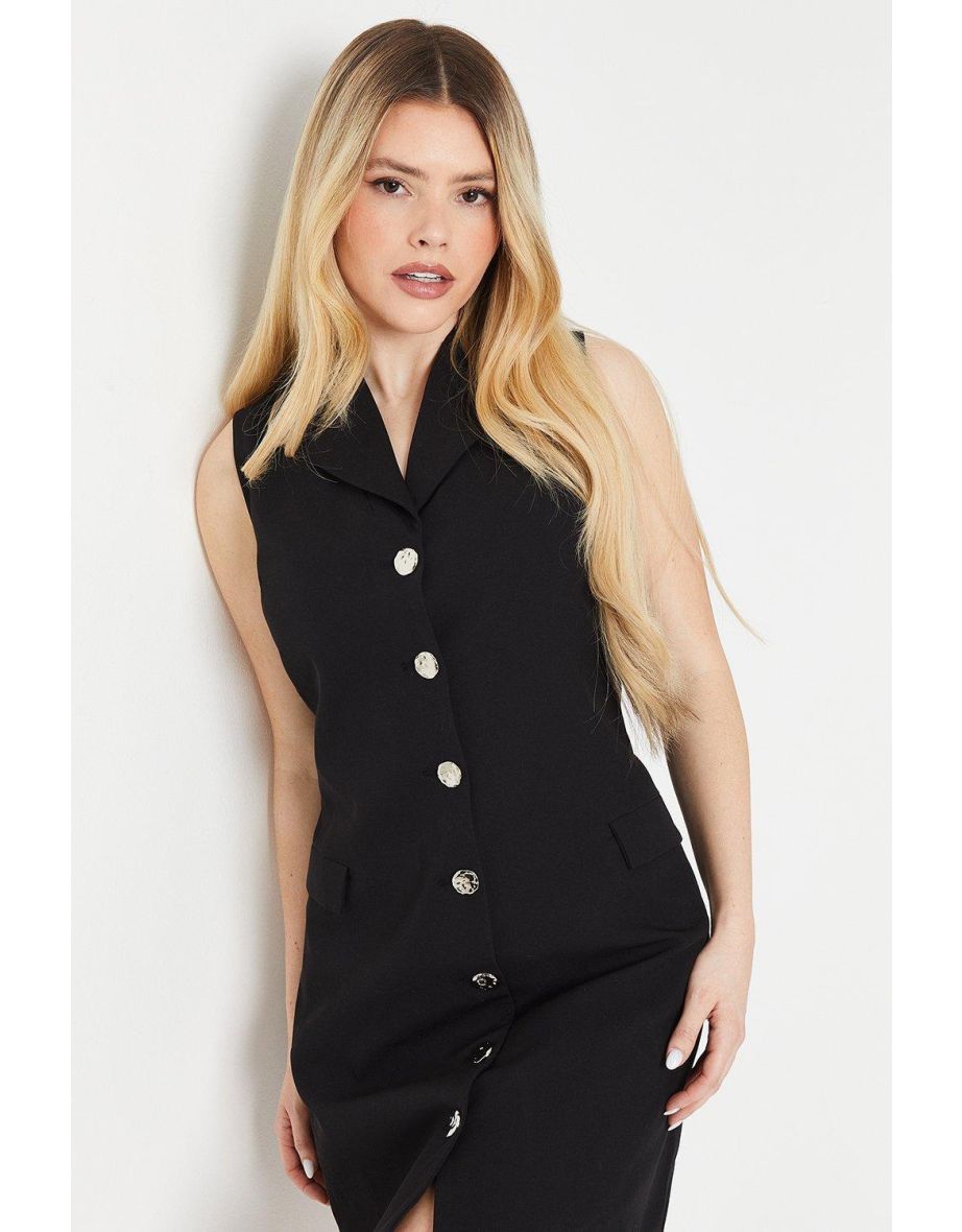 Collar Button Through Shift Dress - 3
