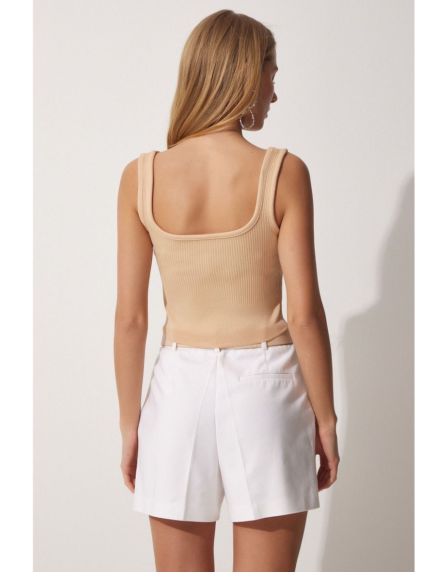 2-pieces Halter Summer Knitwear Crop Blouse - 6