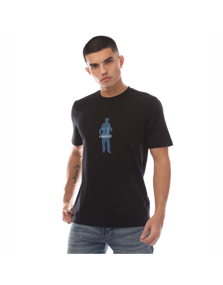 Men's C.P. Company 30/1 Jersey Waffled British Sailor T-Shirt in Black