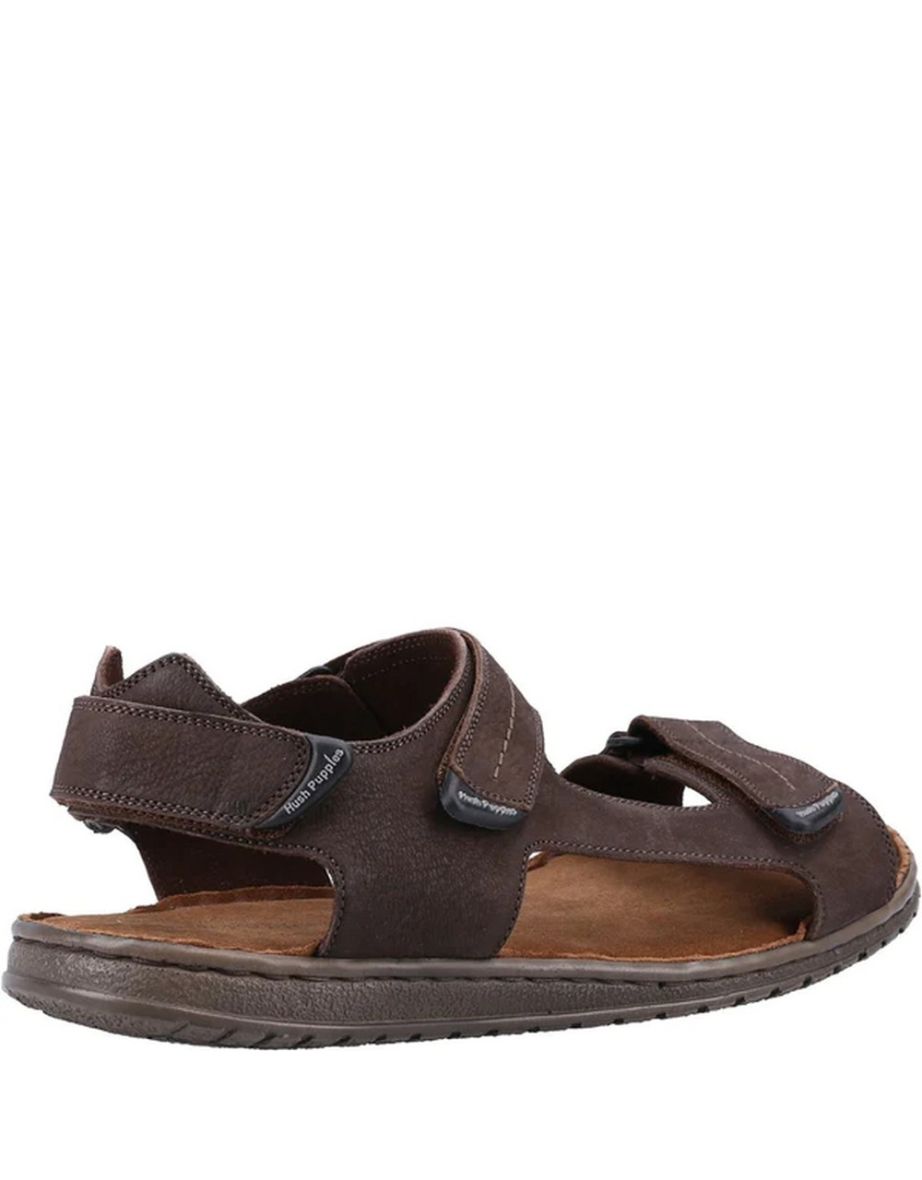 Hush Puppies Mens Neville Leather Adjustable Strap Sandals - Brown - 3