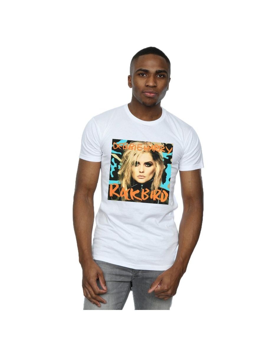 Debbie Harry Mens Rockbird Cover T-Shirt - White