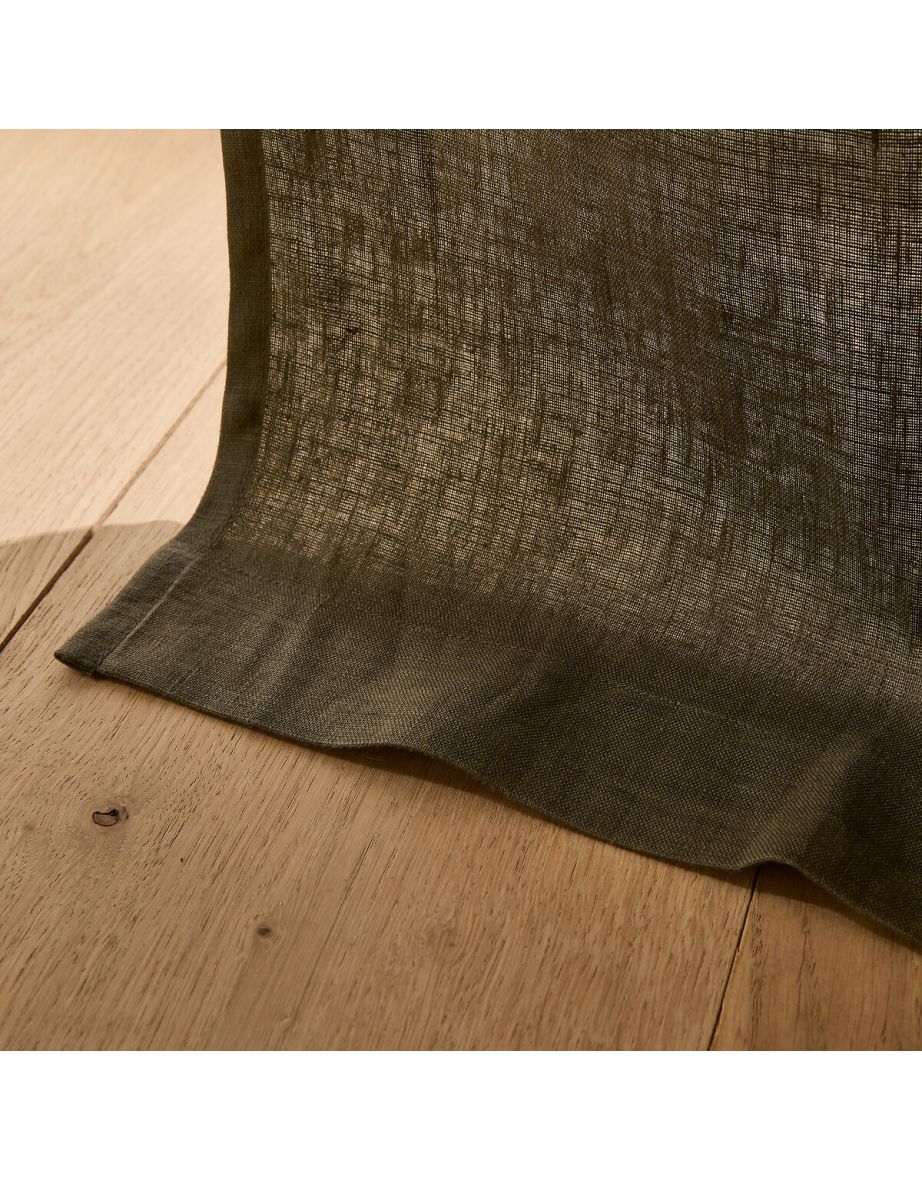 Private 100% Pre-Washed Linen Curtain with Eyelets - 2