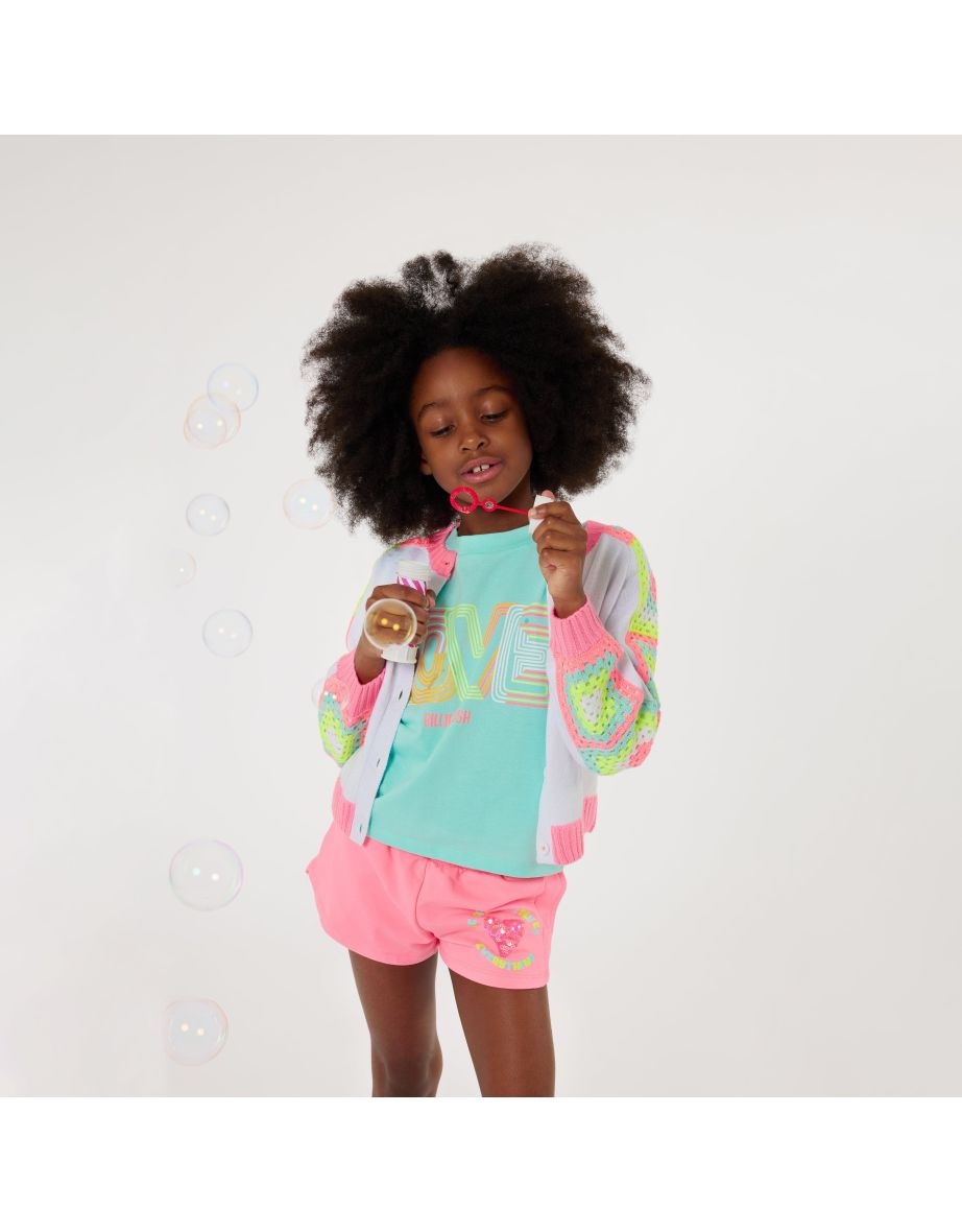 Girls French Terry Shorts in Pink
