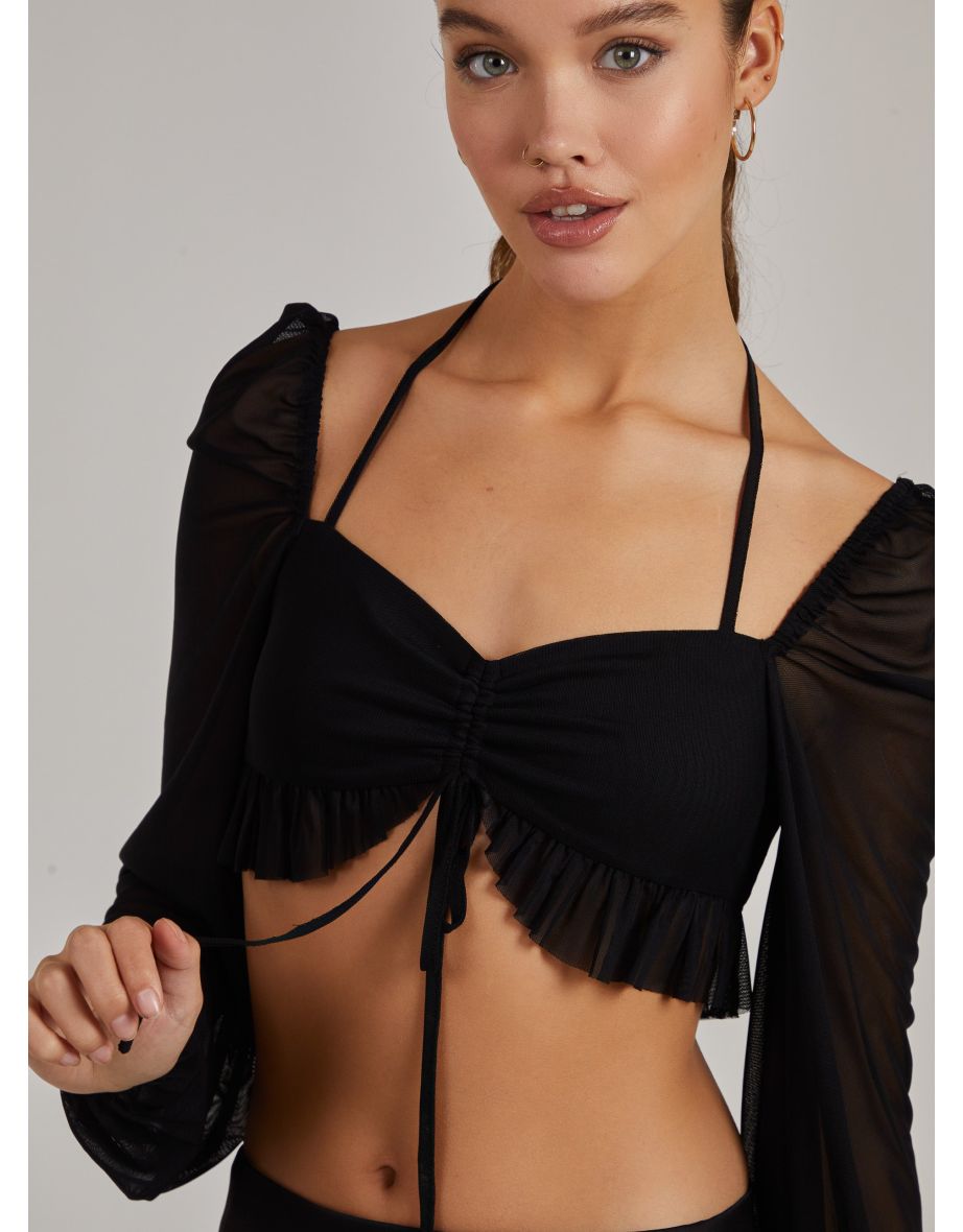 Tie Front Halter Neck Bralette