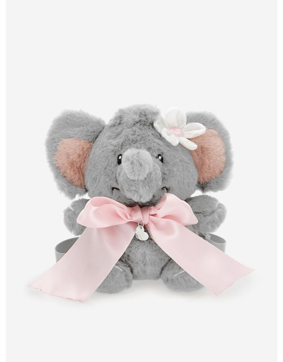 Monnalisa Girls Soft Dumbo Backpack in Grey