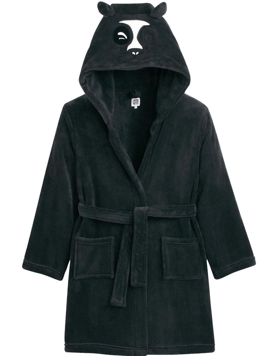 Soft Fleece Bathrobe with Panda Hood