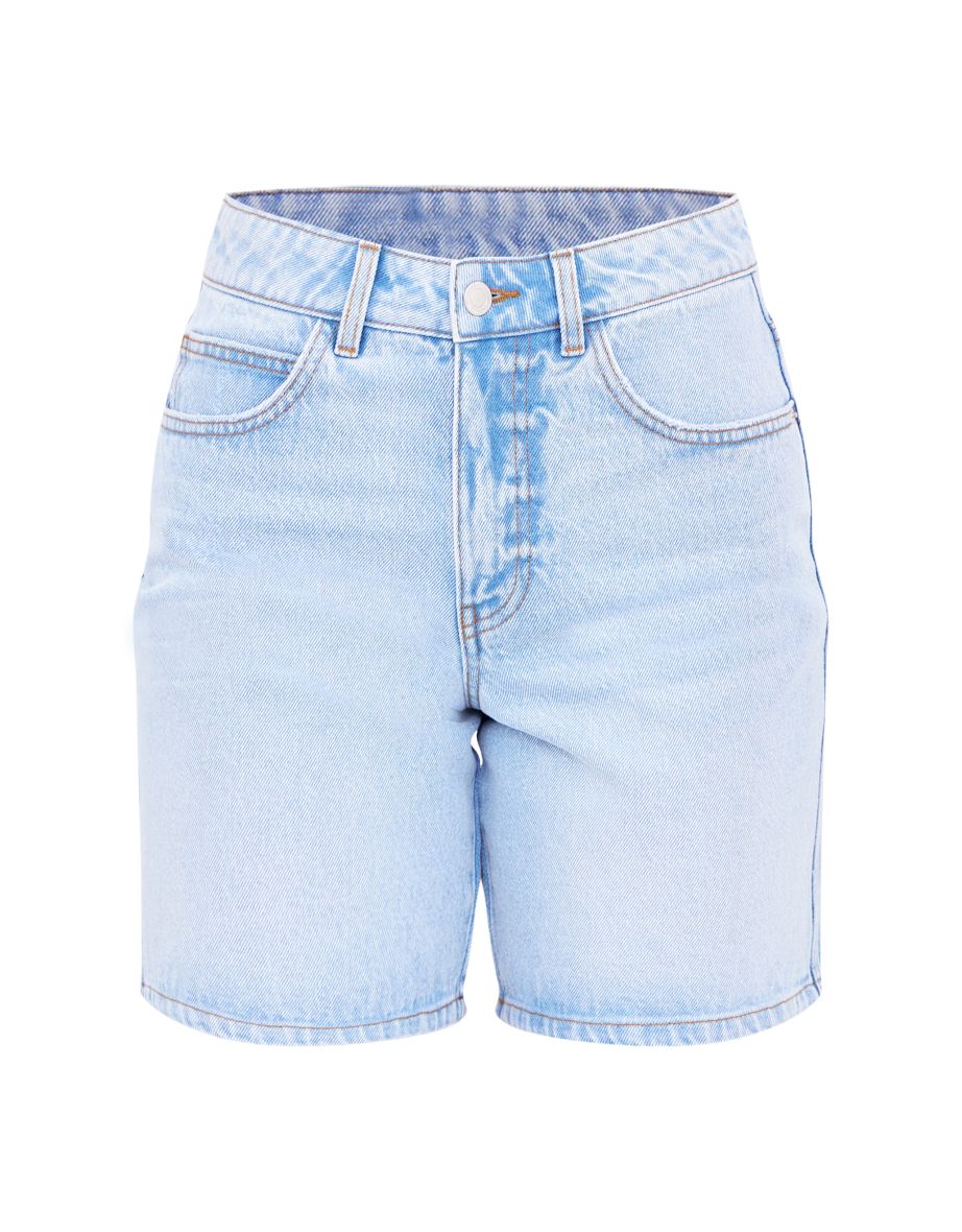 PRETTYLITTLETHING Light Blue Longline Loose Fit Denim Shorts - 5