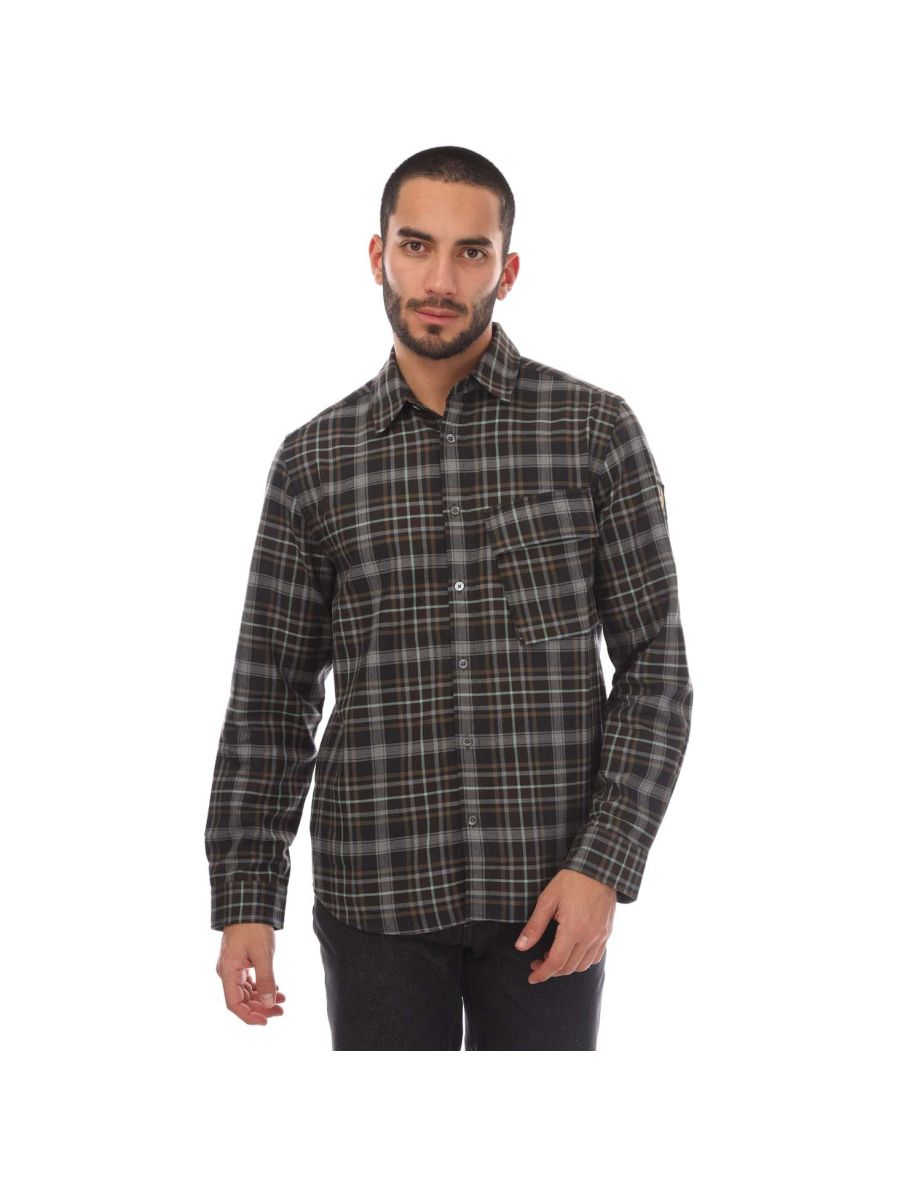 Men's Belstaff Shadow Plaid Cotton Scale Shirt in Grey