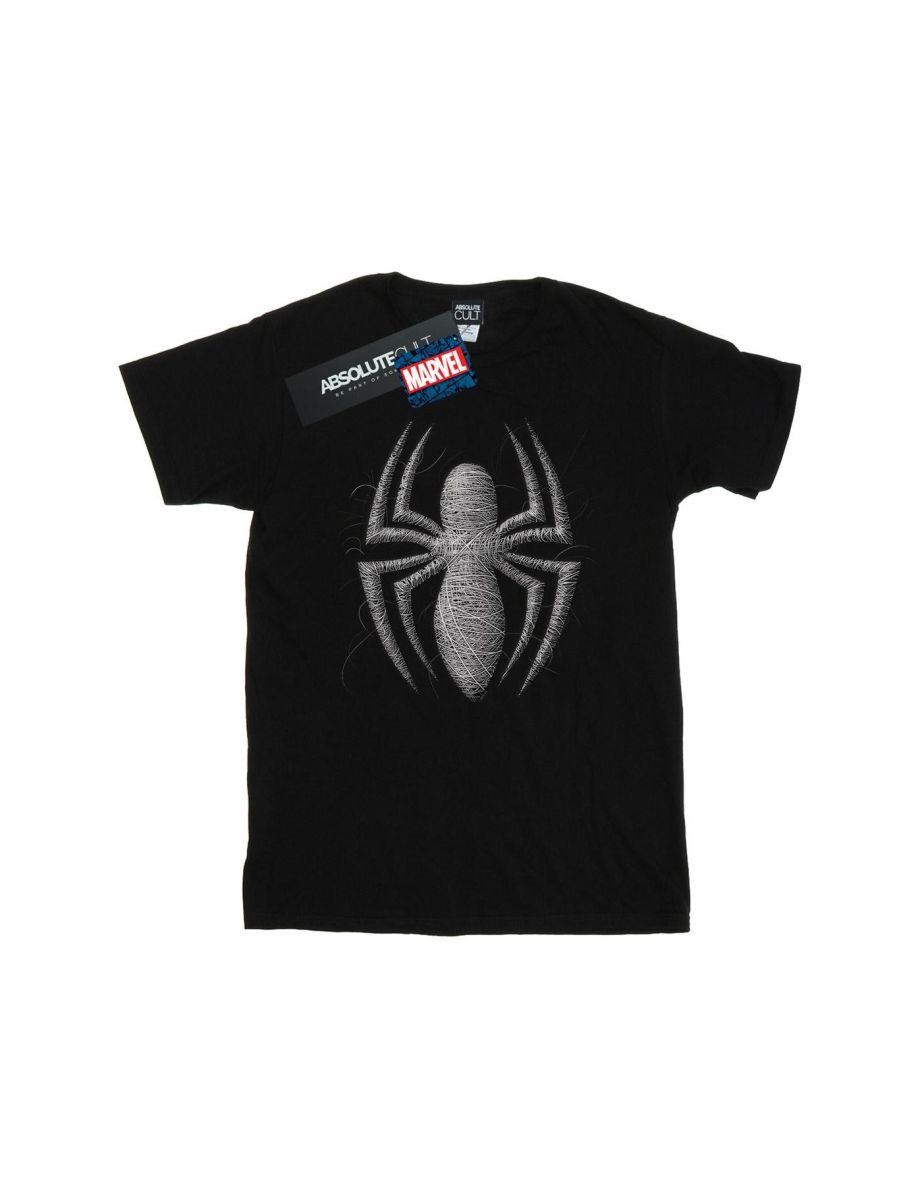 Marvel Mens Spider-Man Web Logo T-Shirt - Black - 1