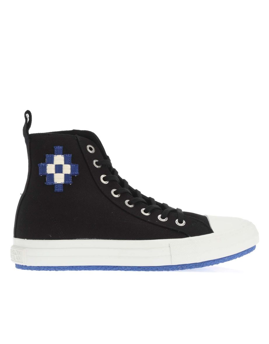 Men's Marcelo Burlon Cross Patch High Vulcanized Trainers in Black