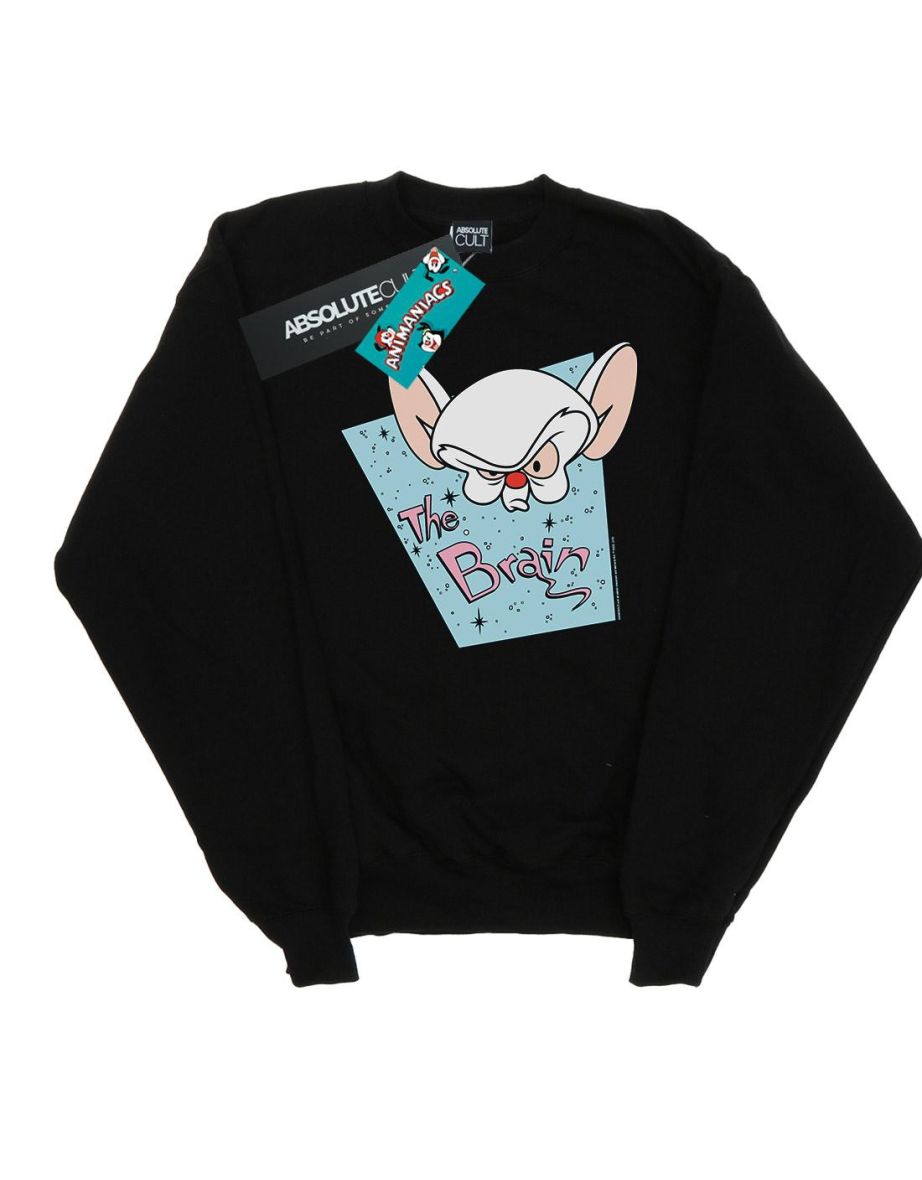 Animaniacs Boys The Brain Mugshot Sweatshirt - Black