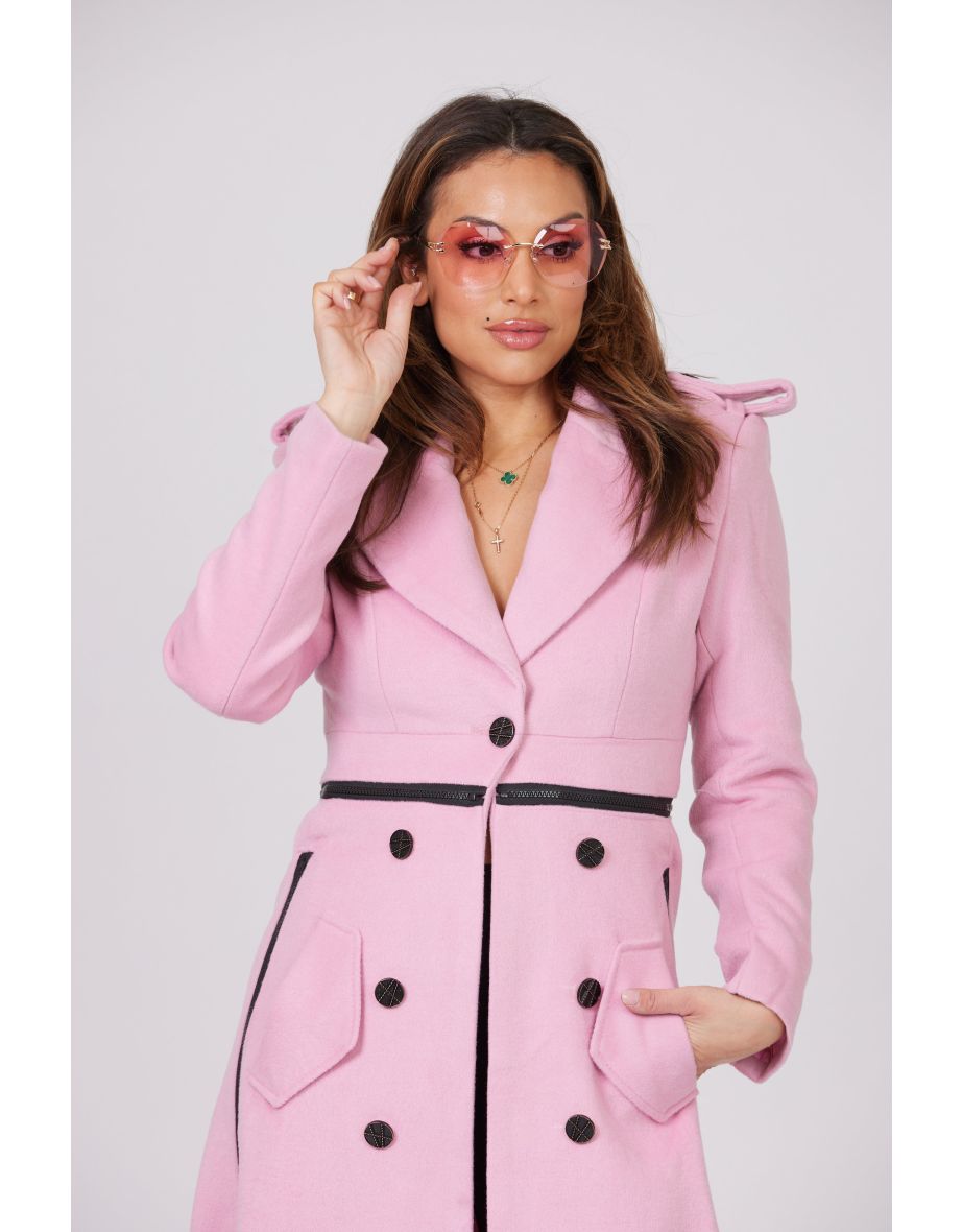 RAYNA PINK LONGLINE COAT - 10