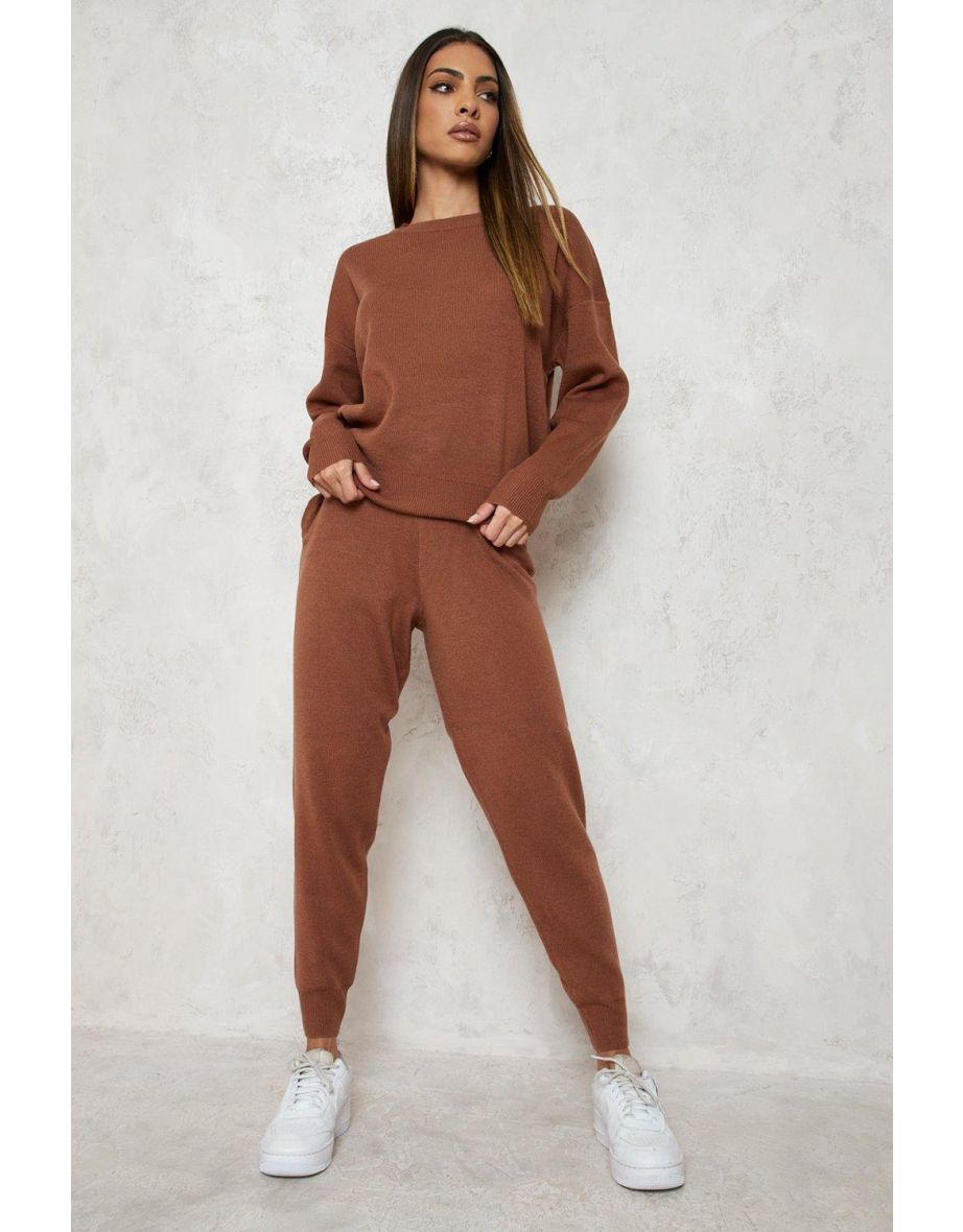 Knitted Tracksuit - toffee - 3