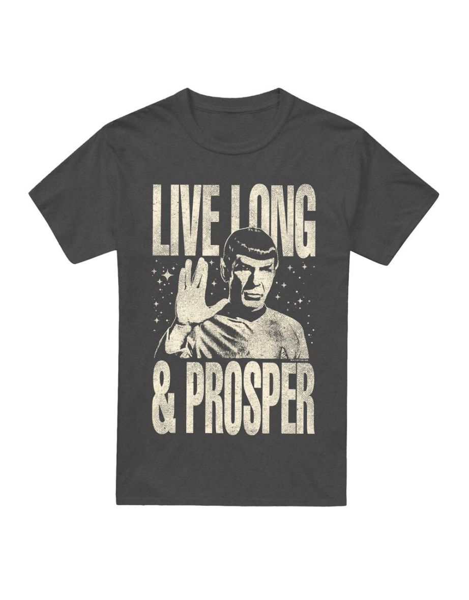 Star Trek: The Original Series Unisex Adult Prosper Spock T-Shirt - Charcoal