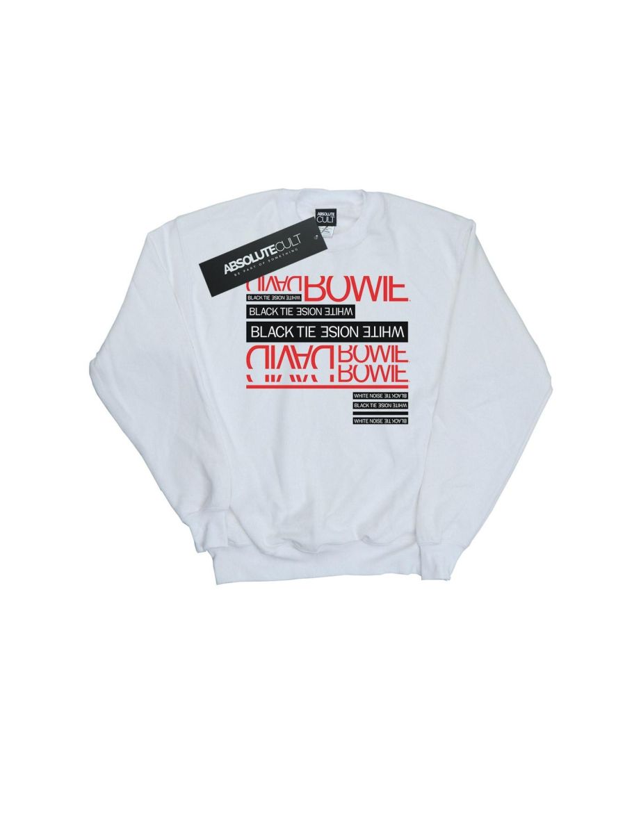 David Bowie Girls Black Tie White Noise Sweatshirt - White