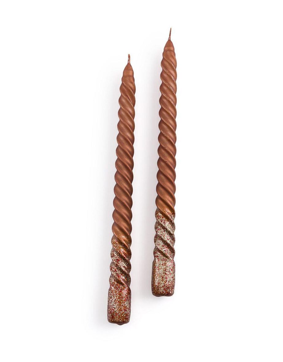 Set of 2 Caspar Glitter Twist Candles