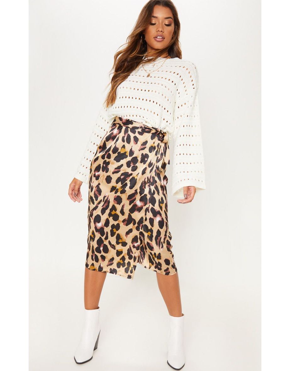 leopard print midi skirt pretty little thing