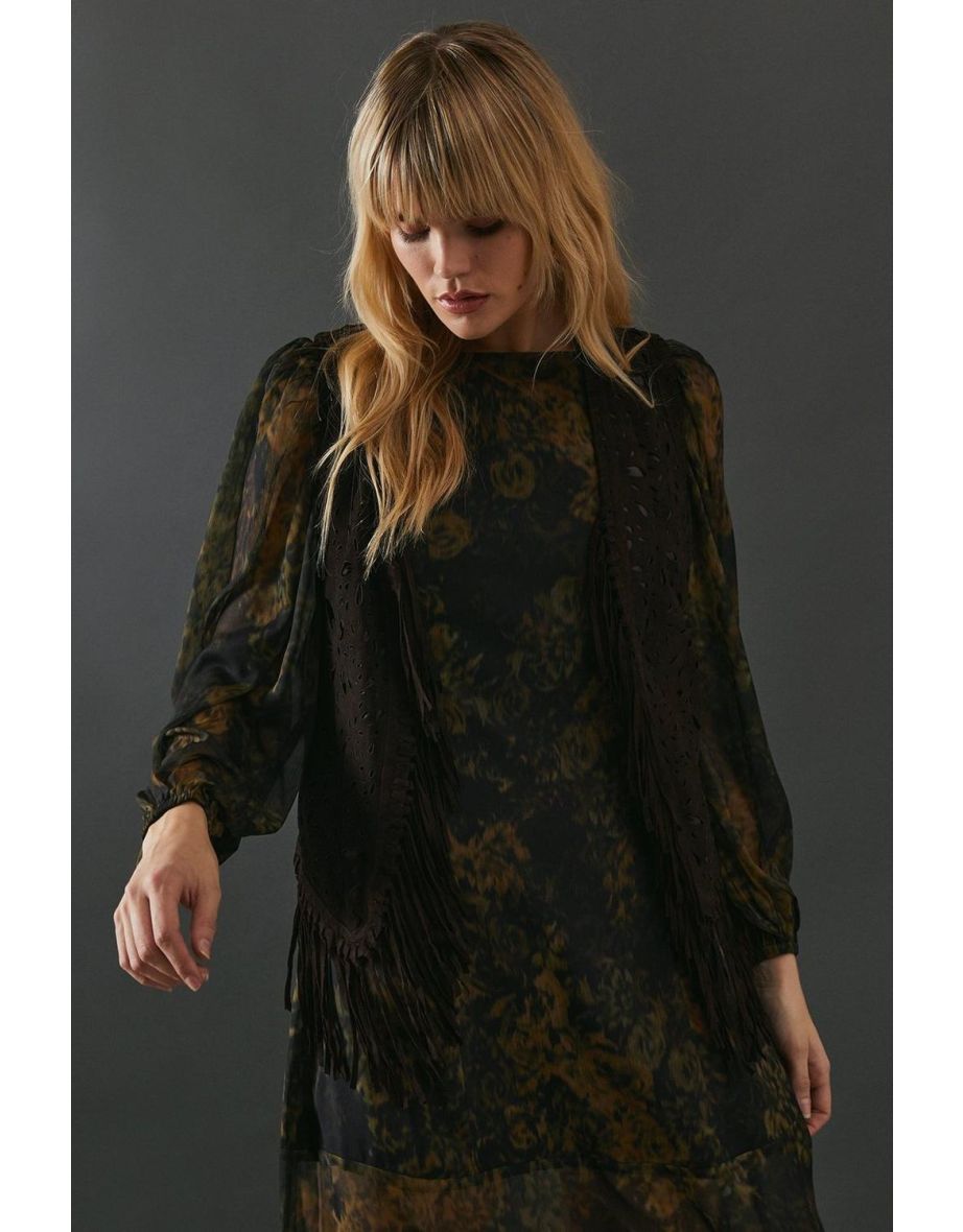 Real Suede Fringed Waistcoat - 3