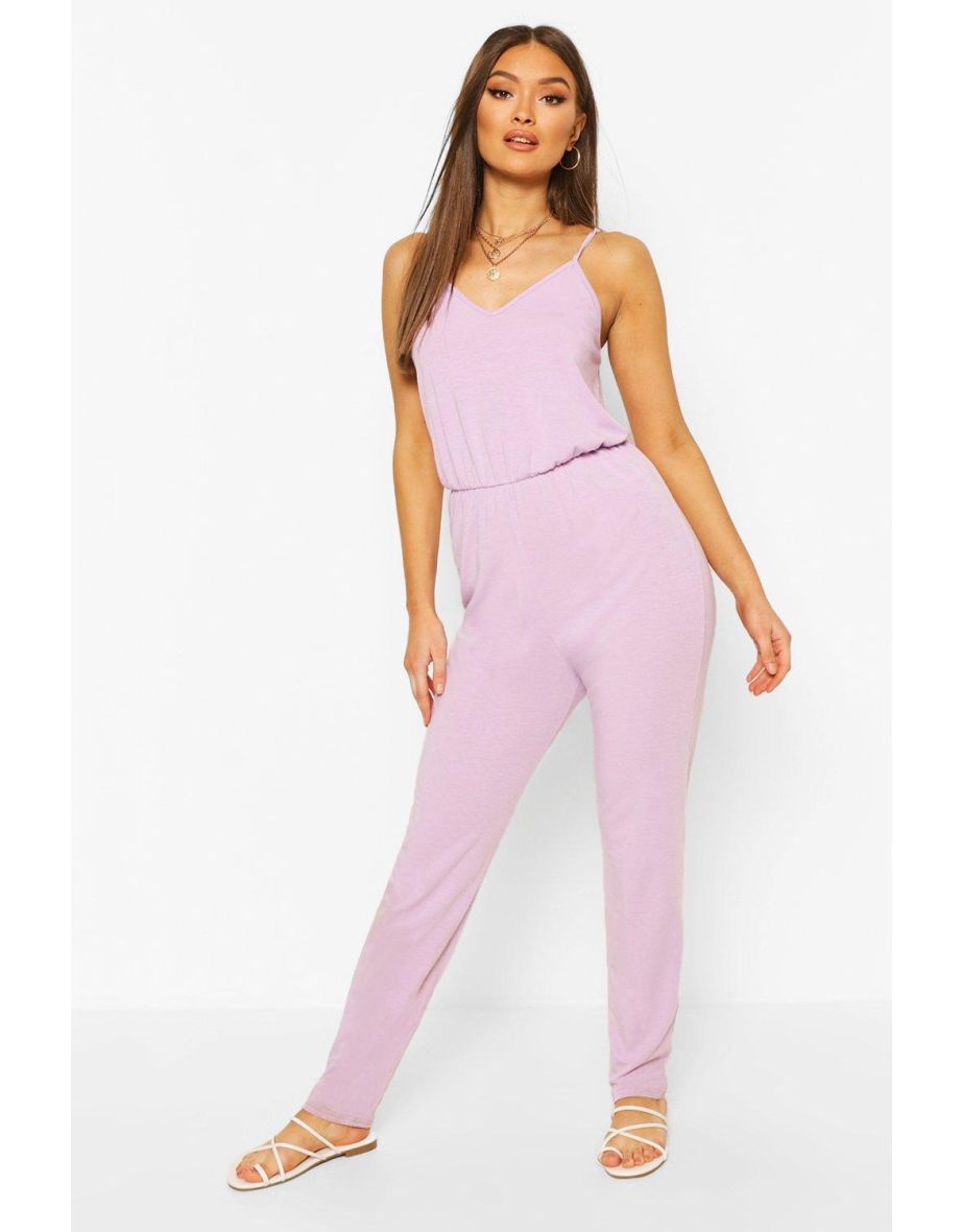 Recycled Basic Strappy Jumpsuit - lilac