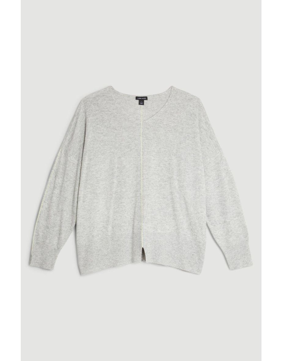 Cashmere Blend Knit V Neck Jumper - 3