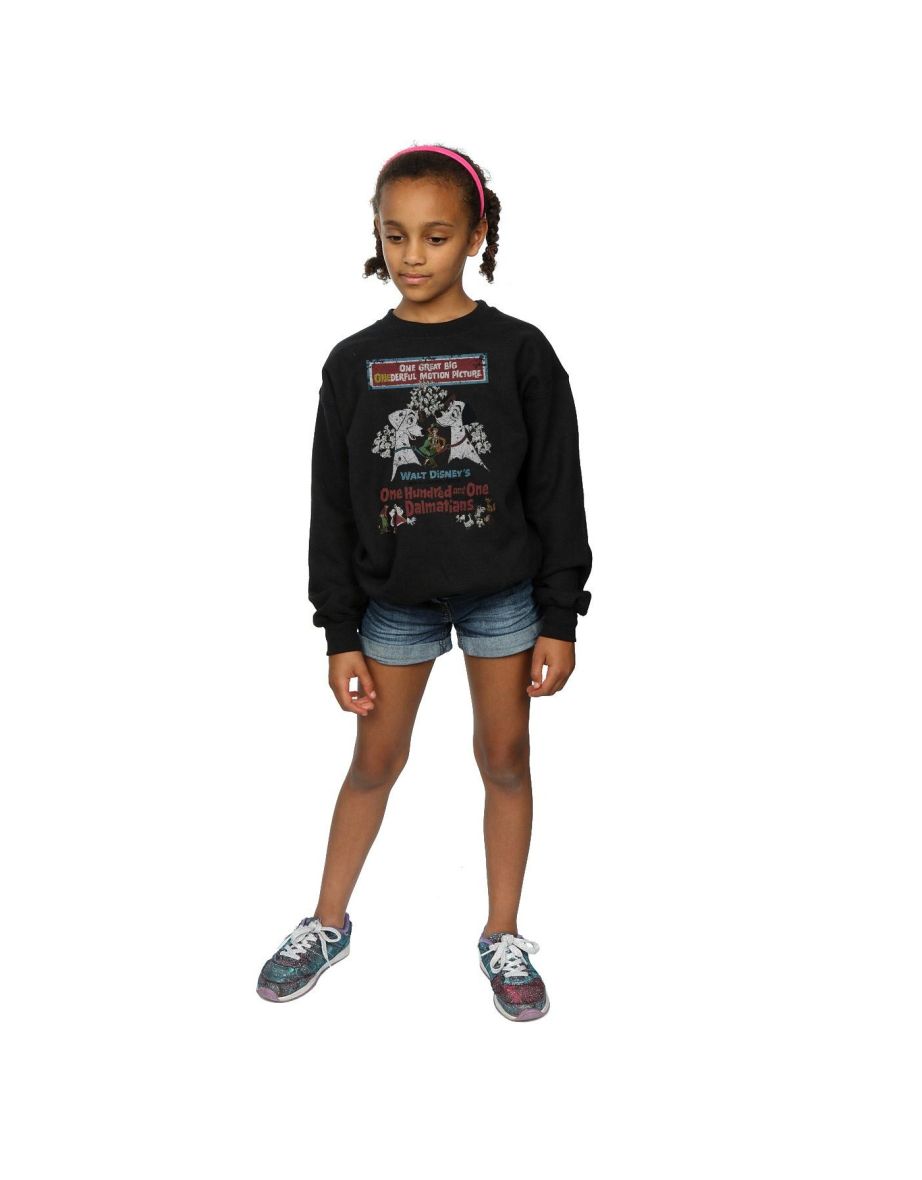 Disney Girls 101 Dalmatians Retro Poster Sweatshirt - Black - 6