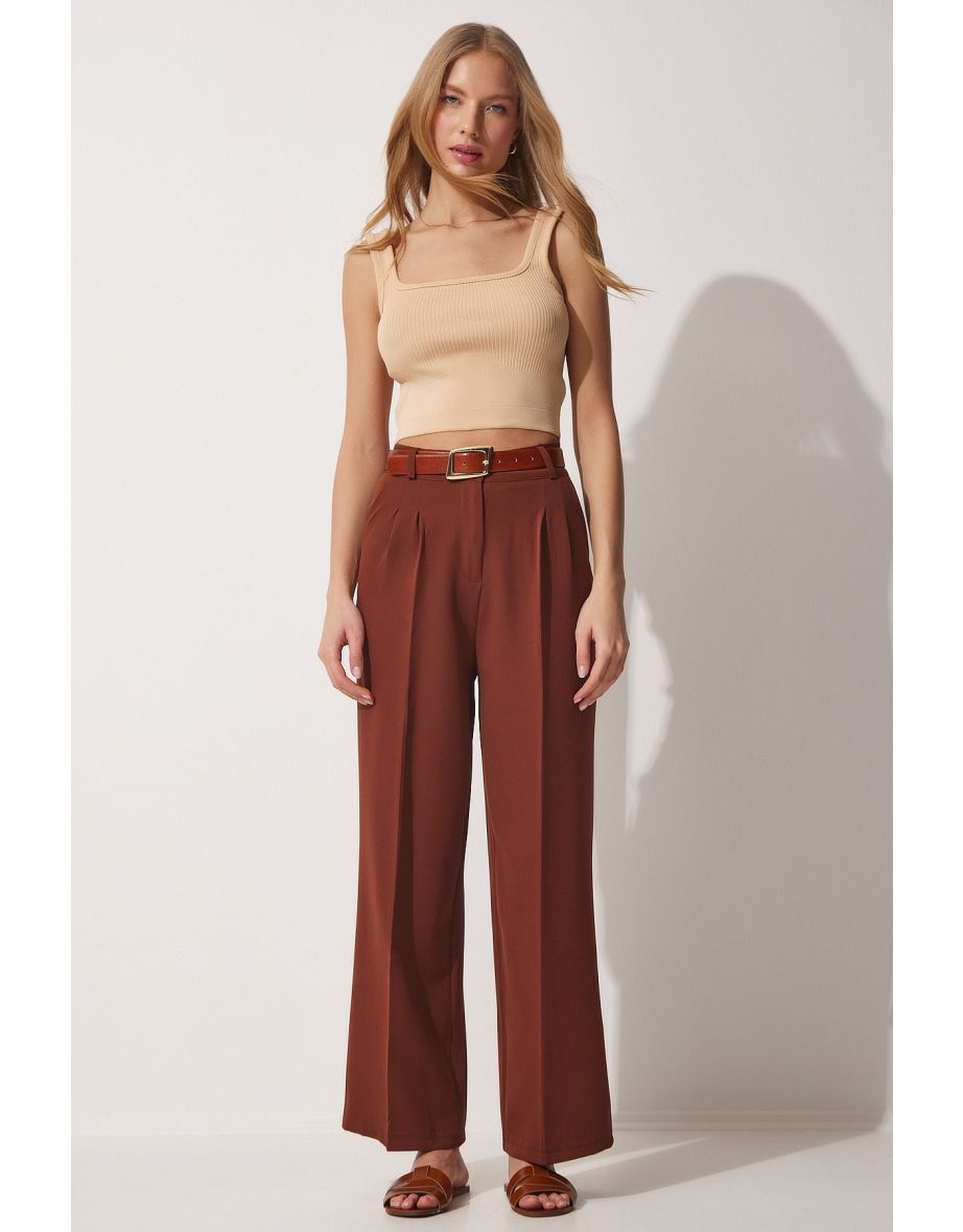 Pants - Brown - Wide leg